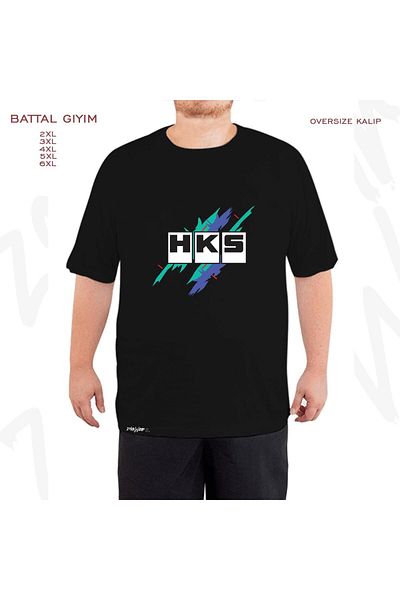ZOKAWEAR Oversize Hks Vintage Printed Battal (Bol) Mold Μαύρο T-Shirt