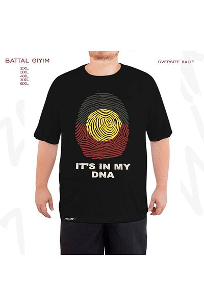ZOKAWEAR Oversize Aboriginal Basic DNA Printed Battal (Bol) Mold Μαύρο T-Shirt
