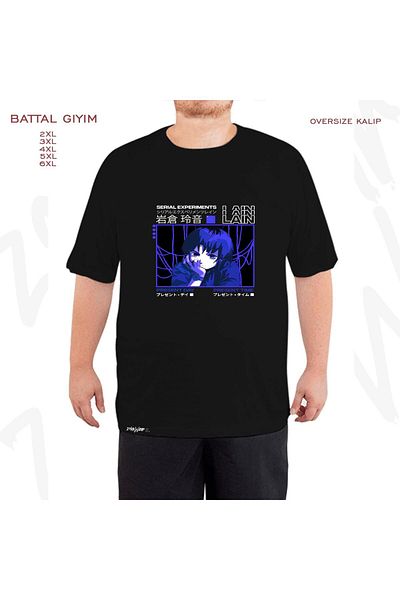 ZOKAWEAR Serial Experiments Lain - Darker Printed Oversize Μαύρο T-Shirt