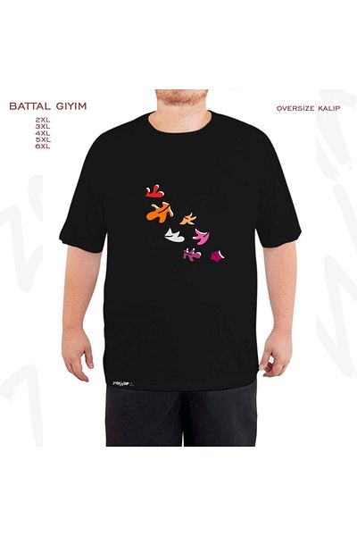 ZOKAWEAR Μαύρο μπλουζάκι Oversize Heartstopper Leaves με στάμπα μεγάλου μεγέθους