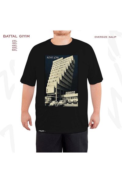 ZOKAWEAR Etazhi Stairs Printed - Μαύρο T-Shirt Battal Fit
