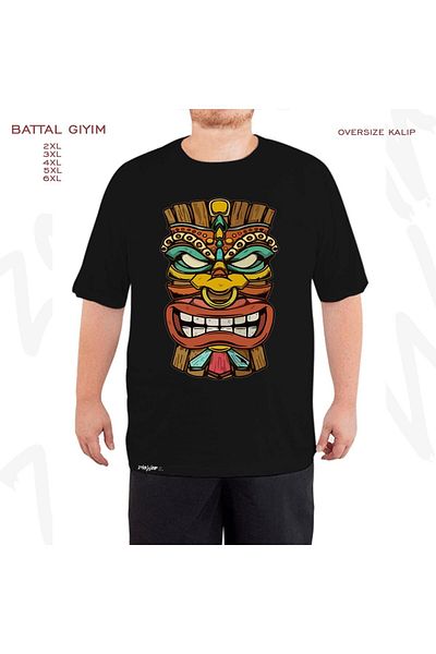 ZOKAWEAR Μαύρο μπλουζάκι Oversize Red Skin Item Printed Battal (Bol) Mold