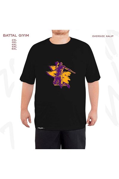 ZOKAWEAR Υπερμεγέθη μαύρο μπλουζάκι Kobe Bryant με στάμπα μεγάλου μεγέθους