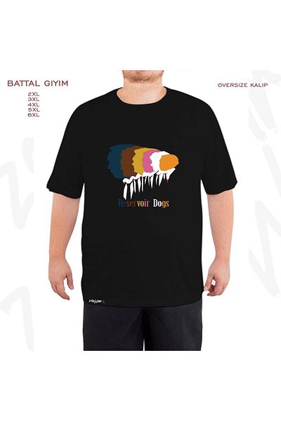 ZOKAWEAR Reservoir Dogs Printed Oversize Μαύρο T-Shirt - Battal Fit