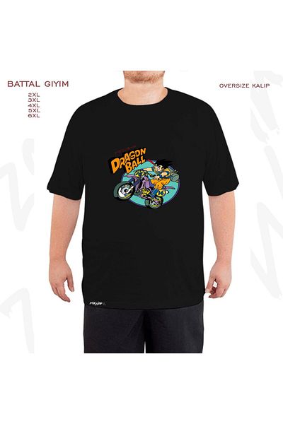 ZOKAWEAR Μαύρο μπλουζάκι Oversize Dragon Ball Manga με στάμπα μεγάλου μεγέθους (Bol)