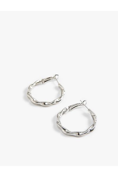 Koton Hoop Earrings Textured Metal