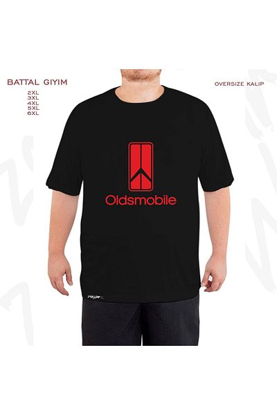 ZOKAWEAR Oversize Oldsmobile Printed Battal (Bol) Μαύρο T-Shirt