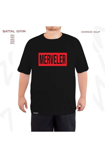 ZOKAWEAR Μαύρο μπλουζάκι Oversize Merves Printed Battal (Bol) Mold