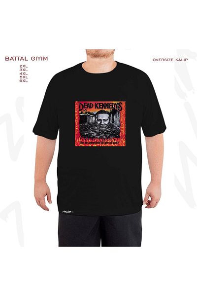 ZOKAWEAR Oversize Dead Kennedys Printed Battal (Bol) Μαύρο T-Shirt