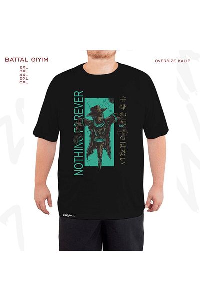 ZOKAWEAR Υπερμεγέθη σημειωματάριο Printed Battal (Bol) Mold Μαύρο T-Shirt