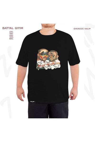 ZOKAWEAR Υπερμεγέθη What a rush Printed Battal (Bol) Mold Μαύρο T-Shirt