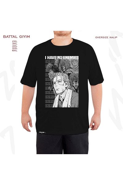 ZOKAWEAR Oversize I Have No Enemies Thorfinn Printed Oversize (Μπολύ) Μαύρο T-Shirt