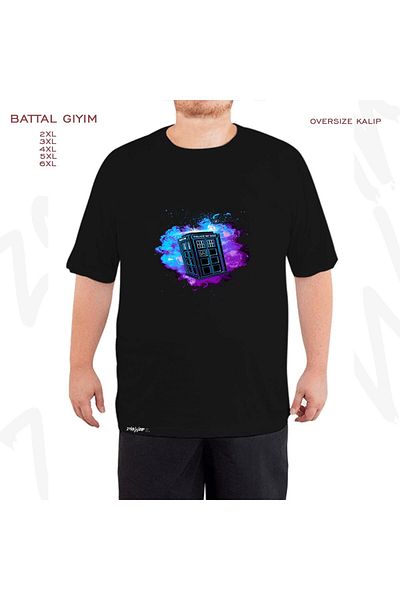 ZOKAWEAR Υπερμεγέθη Doctor Who v2 Printed Battal (Μαύρο μπλουζάκι με φόρμα