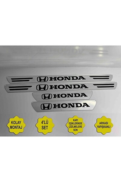 Lazer Store Honda Civic ile Uyumlu Kapı Eşiği Koruyucu (Ön - Arka 4'lü Set)