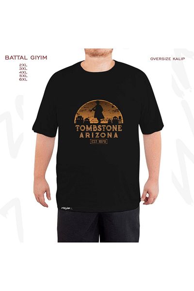 ZOKAWEAR Arizona Wild West Printed - Μαύρο T-Shirt με υπερβολική εφαρμογή