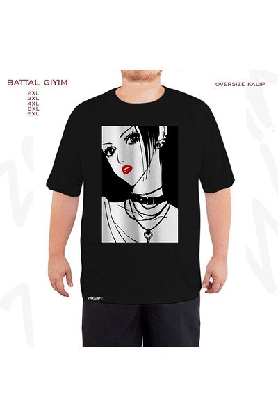 ZOKAWEAR NANA OSAKI v2 Printed - Μαύρο T-Shirt με μεγάλη εφαρμογή