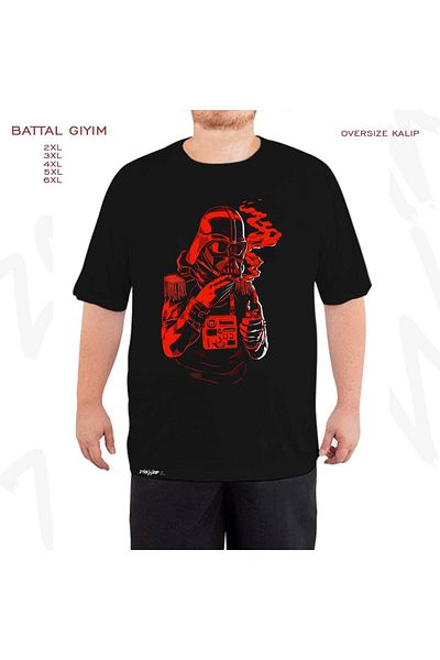 ZOKAWEAR Oversize Star Wars X5 Printed Battal (Bol) Mold Μαύρο T-Shirt