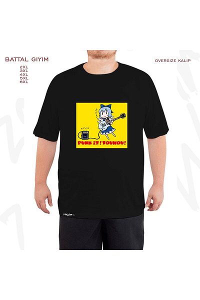 ZOKAWEAR Υπερμεγέθη Punk αυτό! Τουχού! Μαύρο μπλουζάκι με στάμπα Battal (Bol) Fit