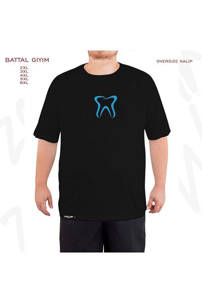 ZOKAWEAR Μαύρο μπλουζάκι Oversize Dentist Printed Battal (Bol) Mold