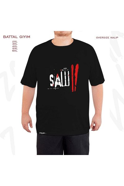 ZOKAWEAR Μαύρο μπλουζάκι Oversize Saw Printed Battal (Bol) Mold