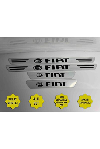Aksefuar Lazer Fiat Fiorino ile Uyumlu Kapı Eşiği Koruyucu (4'lü Set)