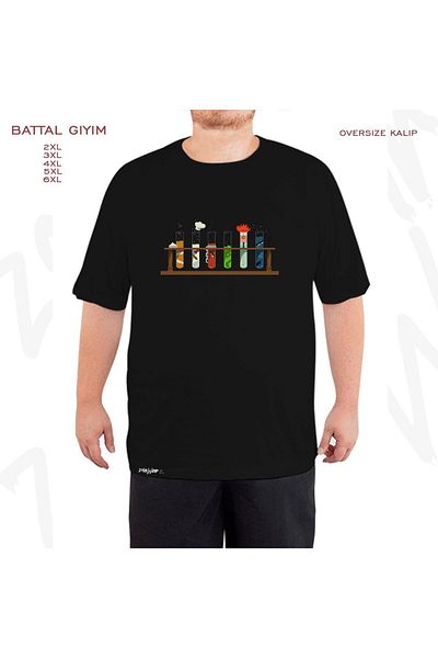 ZOKAWEAR Μαύρο μπλουζάκι Oversize Muppet Science, Chemistry Printed Oversize (Bol) Mold