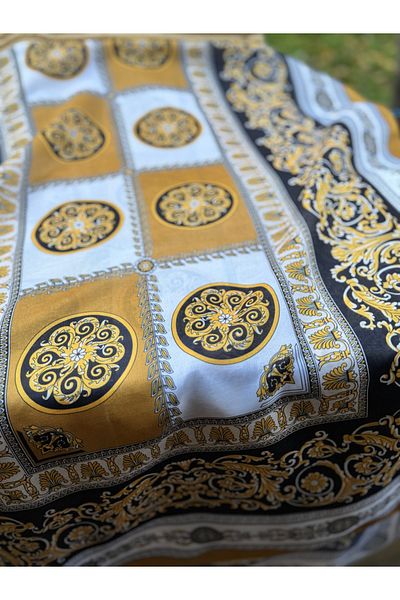 shalby Hijab Vera Pattern Cotton Soft Shawl Black-Gold