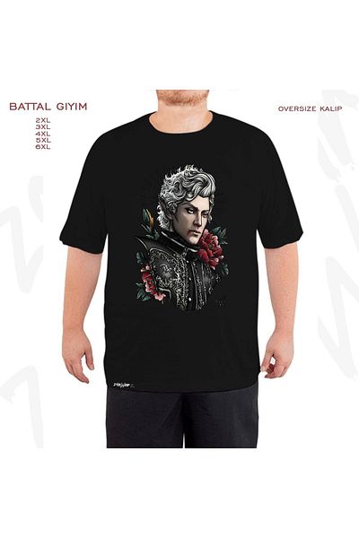 ZOKAWEAR Oversize Astarion Vampire Bf Printed Battal (Bol) Mold Μαύρο T-Shirt