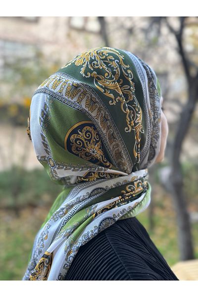 shalby Hijab Vera Pattern Cotton Soft Shawl Pistachio Green