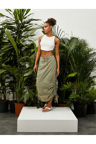 Koton Women's Khaki Skirt 3SAL70033IW