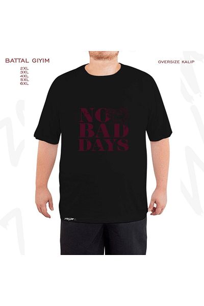 ZOKAWEAR Ren and Stimpy Printed - No Bad Days Outsize Black T-Shirt