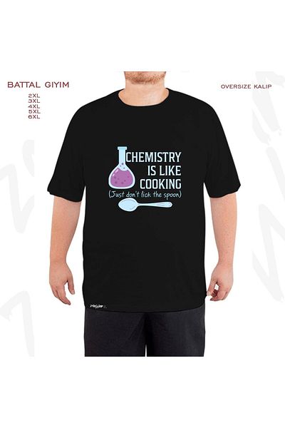 ZOKAWEAR Black Oversize Chemistry Printed Oversize T-Shirt