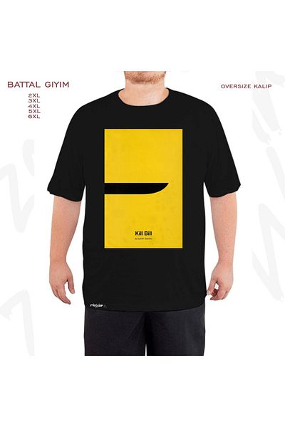 ZOKAWEAR Μαύρο μπλουζάκι με στάμπα μεγάλου μεγέθους Kill Bill v3