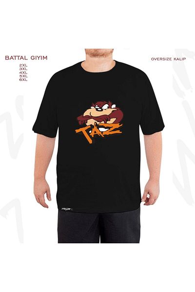 ZOKAWEAR Μαύρο μπλουζάκι Oversize Tasmanian Devil v4 με στάμπα μεγάλου μεγέθους
