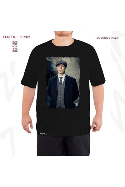 ZOKAWEAR Oversize Peaky Blinders Printed Oversized Black T-Shirt