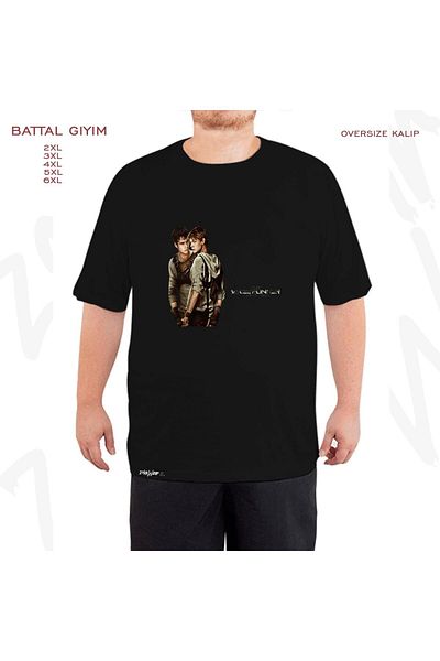 ZOKAWEAR Μαύρο μπλουζάκι με στάμπα μεγάλου μεγέθους Newt X Thomas Maze