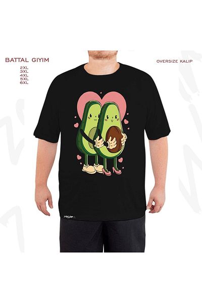ZOKAWEAR Υπερμεγέθη Αβοκάντο Baby Printed Oversize (Bol) Μαύρο T-Shirt