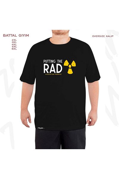 ZOKAWEAR Radiation Therapist Printed Oversize Μαύρο T-Shirt - Battal Fit