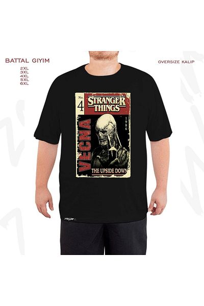 ZOKAWEAR Stranger Things 4 Vecna Comic Book Cover Printed - King Fit Black T-Shirt