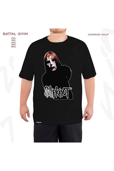 ZOKAWEAR Υπερμεγέθη Slipknot Joey Jordison Πορτραίτο με στάμπα μεγάλου μεγέθους (πολύ) μαύρο μπλουζάκι
