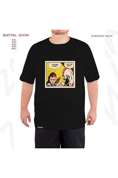 ZOKAWEAR God Of War Fan Art Comic Panel Printed - King Mold Μαύρο T-Shirt