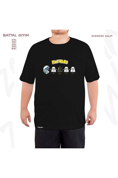 ZOKAWEAR Starwars Pacman Printed - Μαύρο T-Shirt Battal Fit