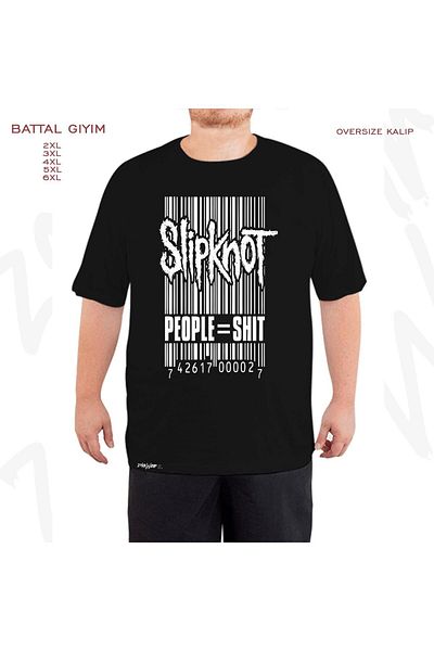ZOKAWEAR Slipknot People=shit Rock Printed Black Oversize T-shirt - King Mold