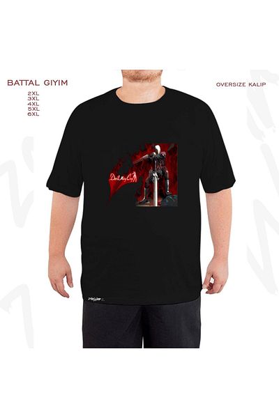 ZOKAWEAR Tricou oversize Devil May Cry v2 imprimat Battal (Bol) Mold negru