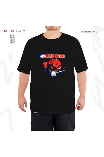 ZOKAWEAR Oversize Limp Bizkit 2 Printed Oversize (Bol) Fit Black T-Shirt