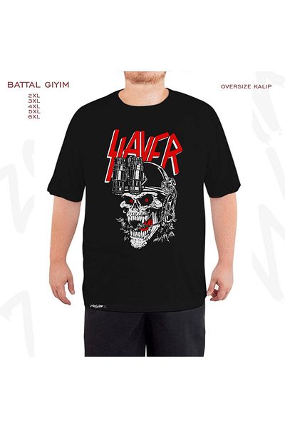 ZOKAWEAR Oversize Slayer, Rock, Metal Printed King (Bol) Mold Μαύρο T-Shirt