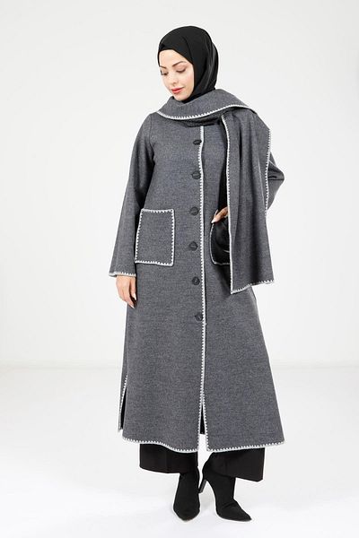 Beyza Μαντίλι τσέπης σε χρώμα Anthracite 9109