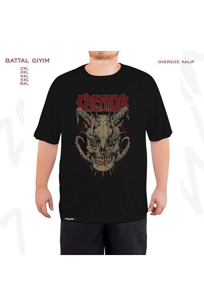 ZOKAWEAR Oversize Skull Creator Printed Battal (Bol) Mold Μαύρο T-Shirt