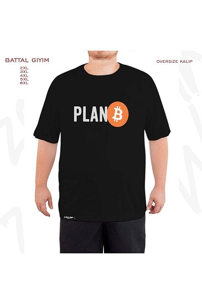 ZOKAWEAR Υπερμεγέθη Μαύρο T-Shirt με τυπωμένο σχέδιο B Bitcoin