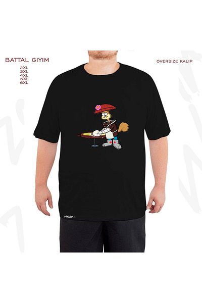 ZOKAWEAR Oversize Sandy Cheeks The Bear Printed Battal (Bol) Mold Μαύρο T-Shirt